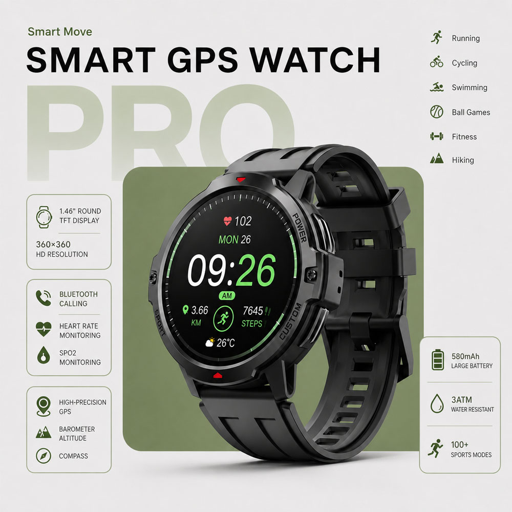 Smartwatch Timex Watches For Women - NEUE 1,46 Zoll Militär-GPS-Smartwatch 3ATM Wasserdicht