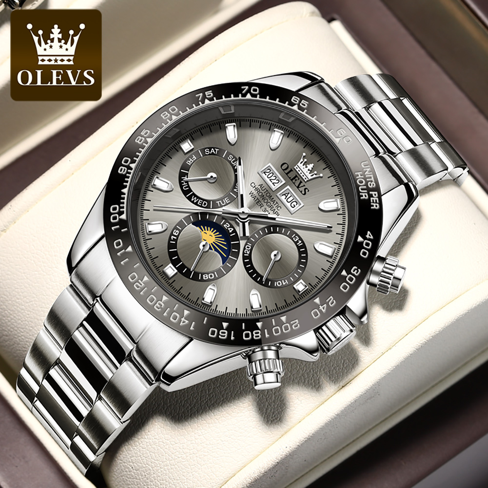 Watches Omega - OLEVS 6654 Luxus-Herrenuhr, Chronograph, automatische mechanische