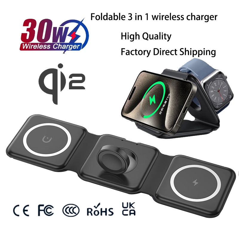 Smartwatch Apple Watch - Universelle Qi2 Magnetische Faltbare Ladestation Reiseladegerät
