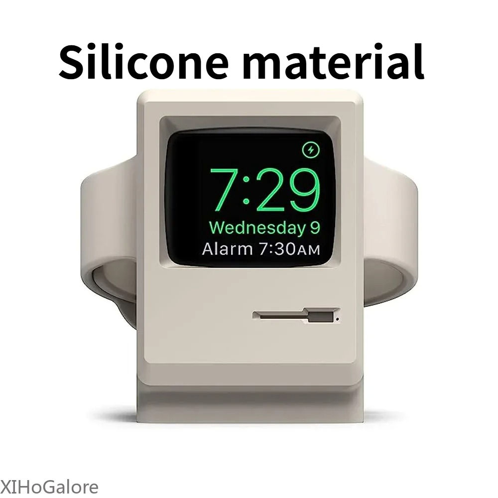 Watch Charging Dock - Retro-Computer-Muster Silikon-Ladestation für Apple Watch 1