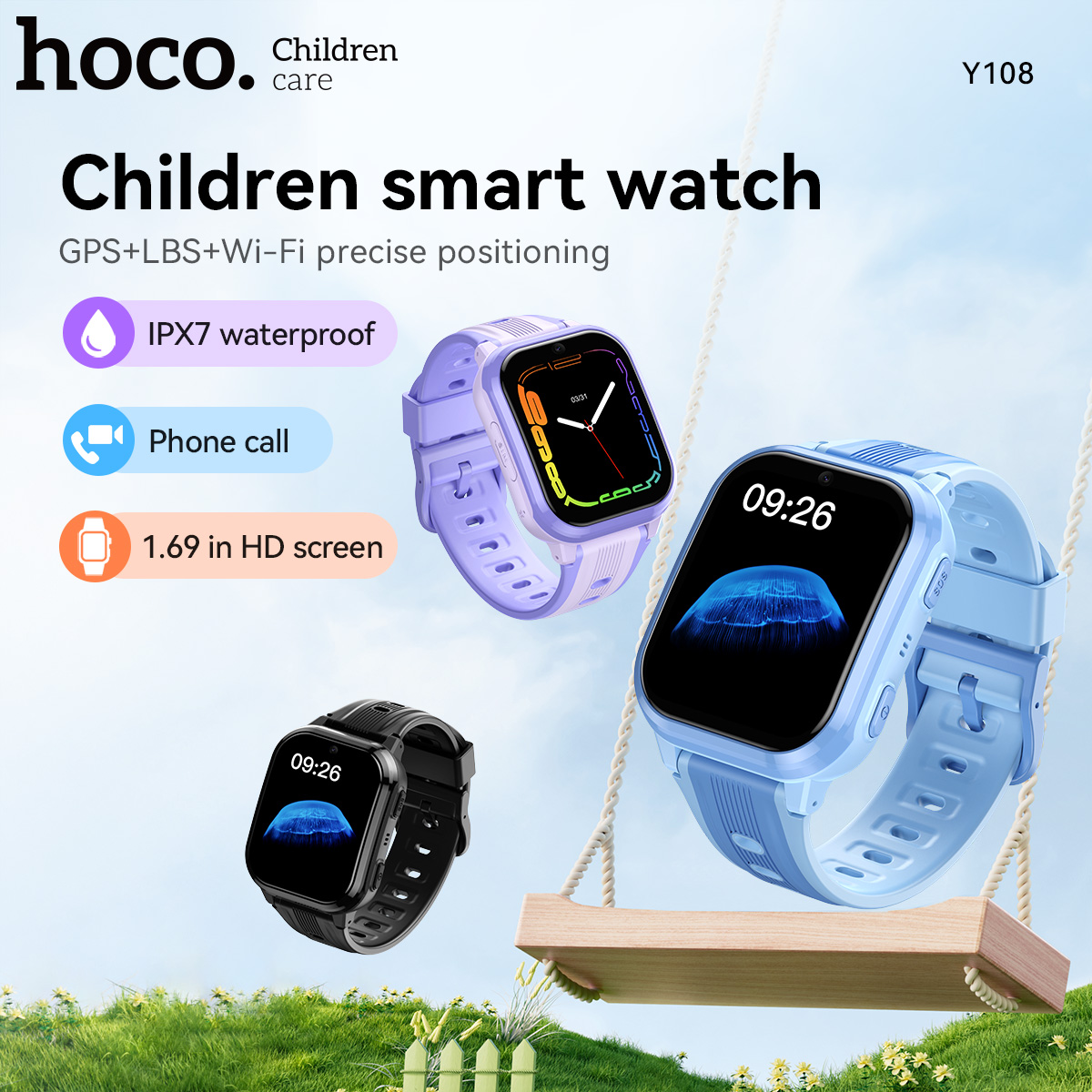 Smartwatch Watches For Kid Boy With Gps - HOCO Y108 1,69 Zoll HD LCD