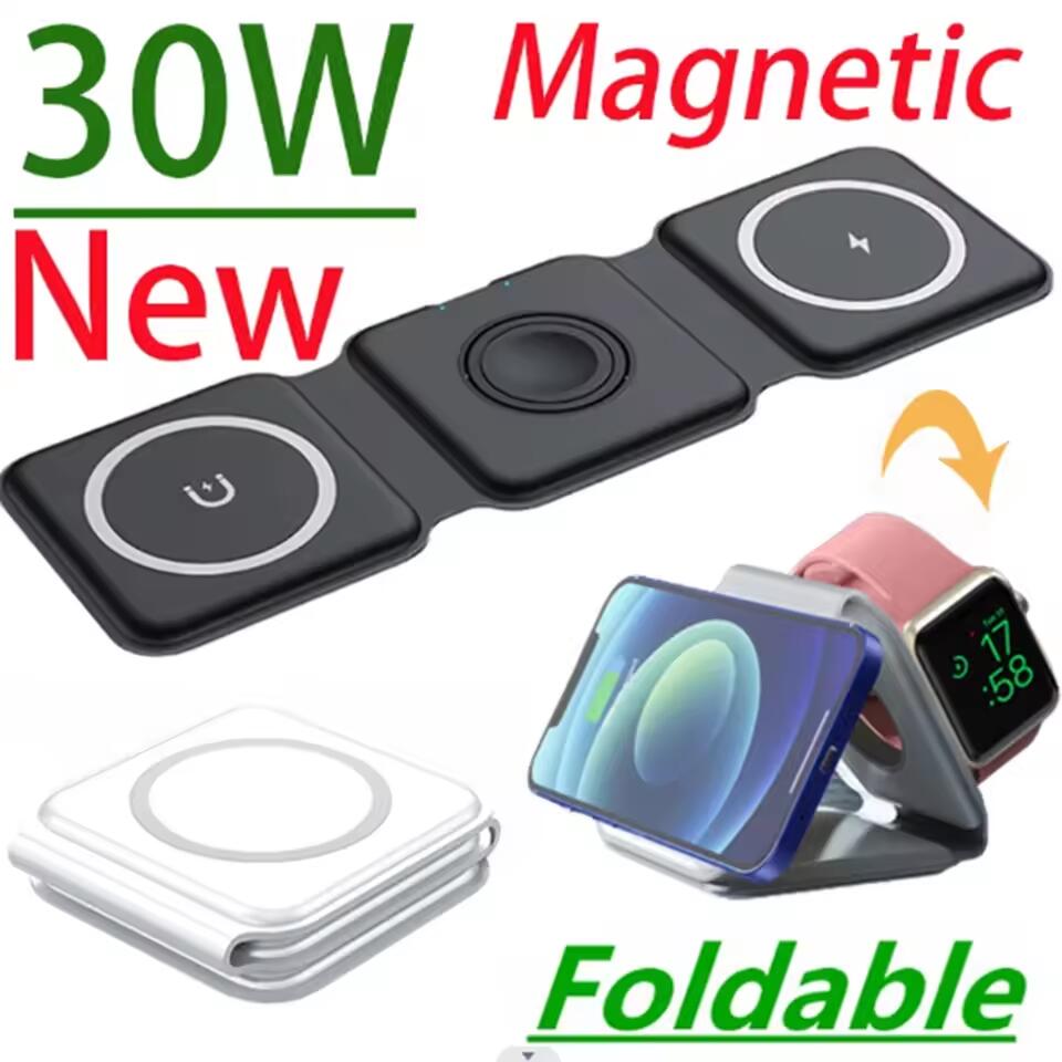 Watches Smartwatch Samsung - 3-in-1 Tragbares Magnetisches Kabelloses Ladegerät Schnelle