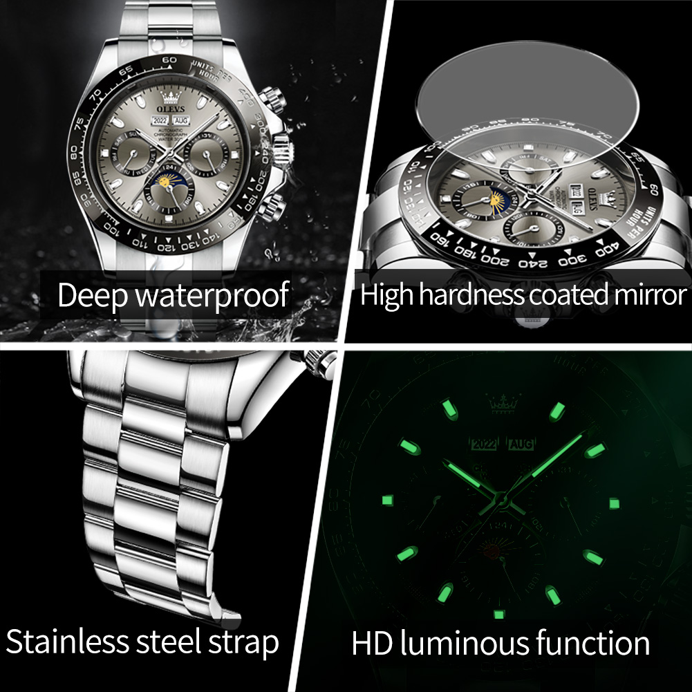 OLEVS 6654 Luxus-Herrenuhr, Ch – Watches Omega Bewertung und Preis